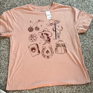 Mighty Fine Peach Western Graphic Tee